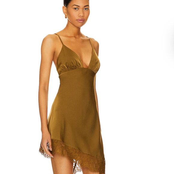 House of Harlow x Revolve Nouvelle Mini Silk / Lace Slip Dress - sz M - Picture 2 of 7